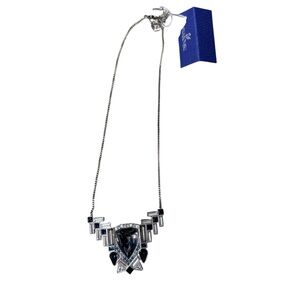 Swarovski Silver Necklace with Sapphire Blue Crystals